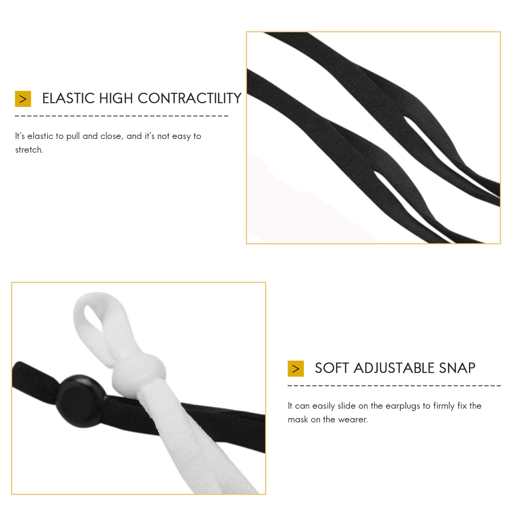 Mask Lanyard Adjustable - A27F-2000 Peças de Cordão Elástico para