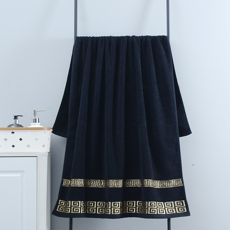 Cloth Face Mask Washable - Toalha de banho grande 140x70cm preto