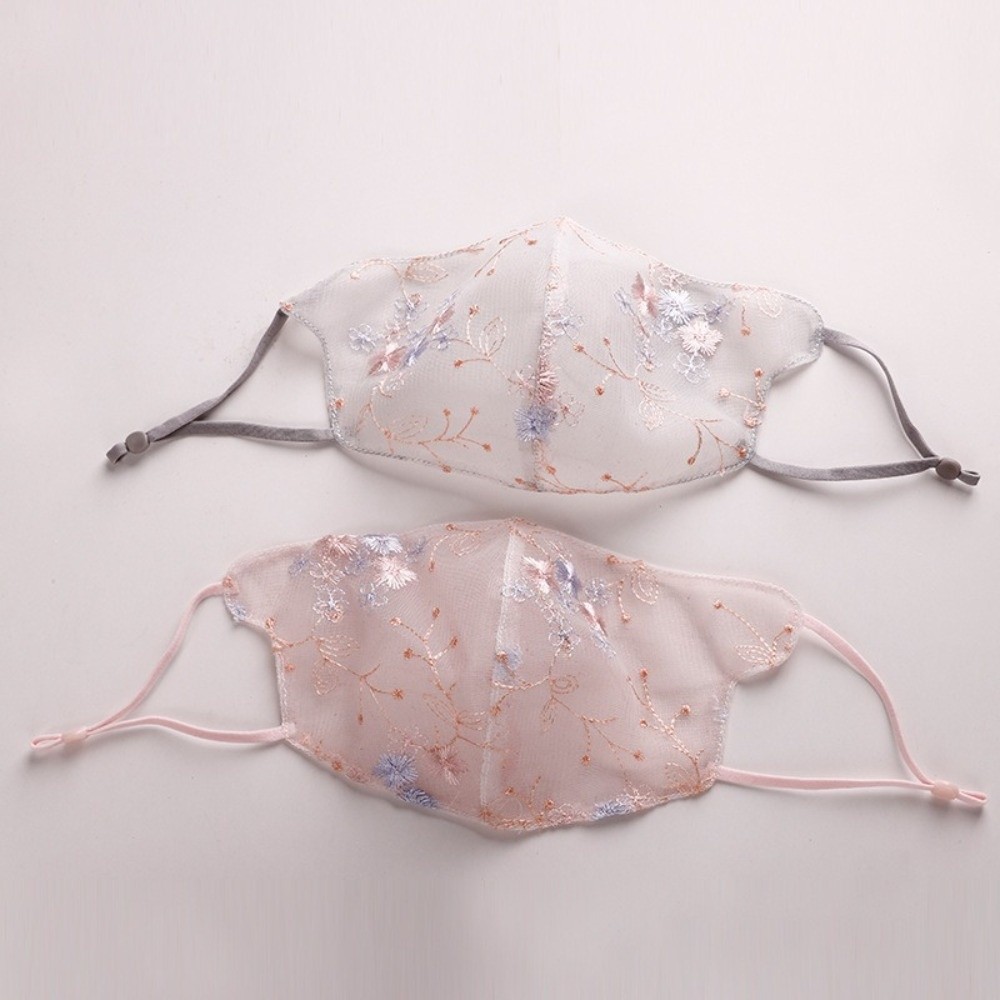 Cloth Face Mask Washable - Máscara clássica com bordado de flores,