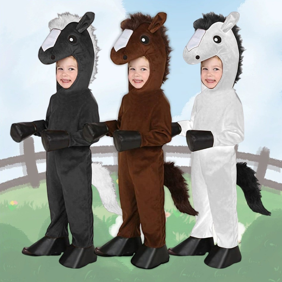 Black Face Mask Pack - Máscara de Cavalo Engraçada para Crianças,