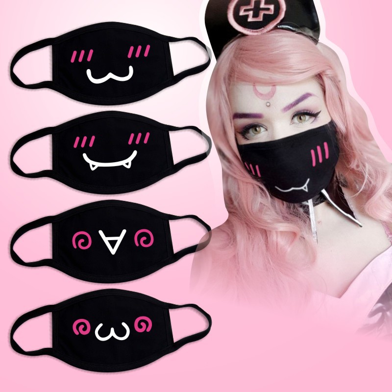 Respirator Half Face - Máscara de algodão preto unissex inverno
