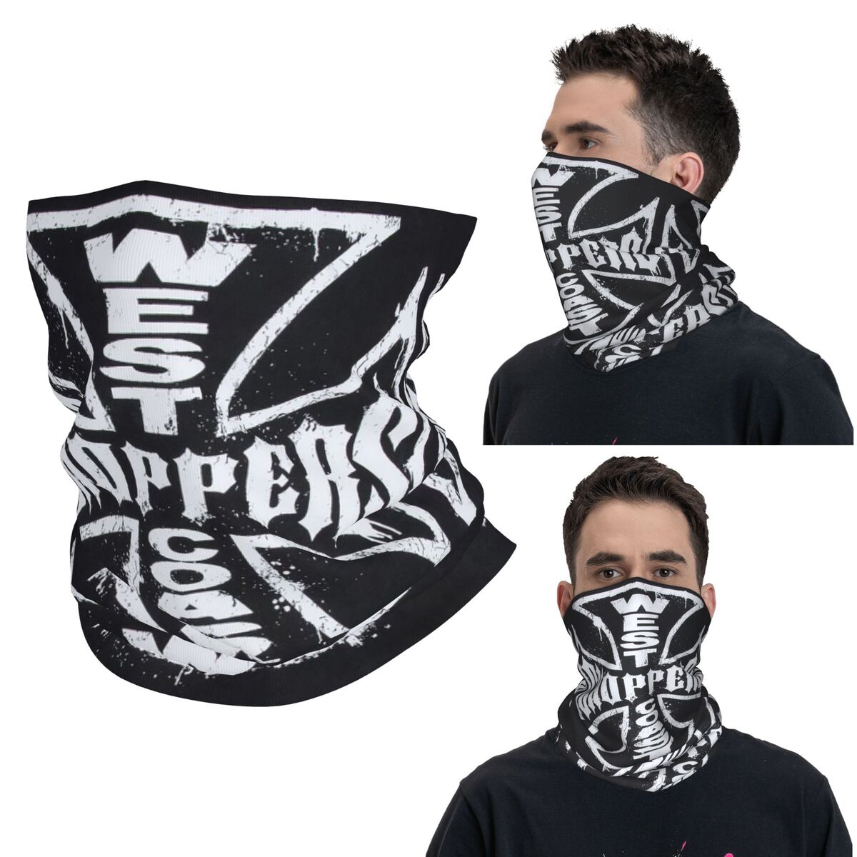 Neck Gaiter Face Cover - Costa oeste ferro cruz choppers bandana