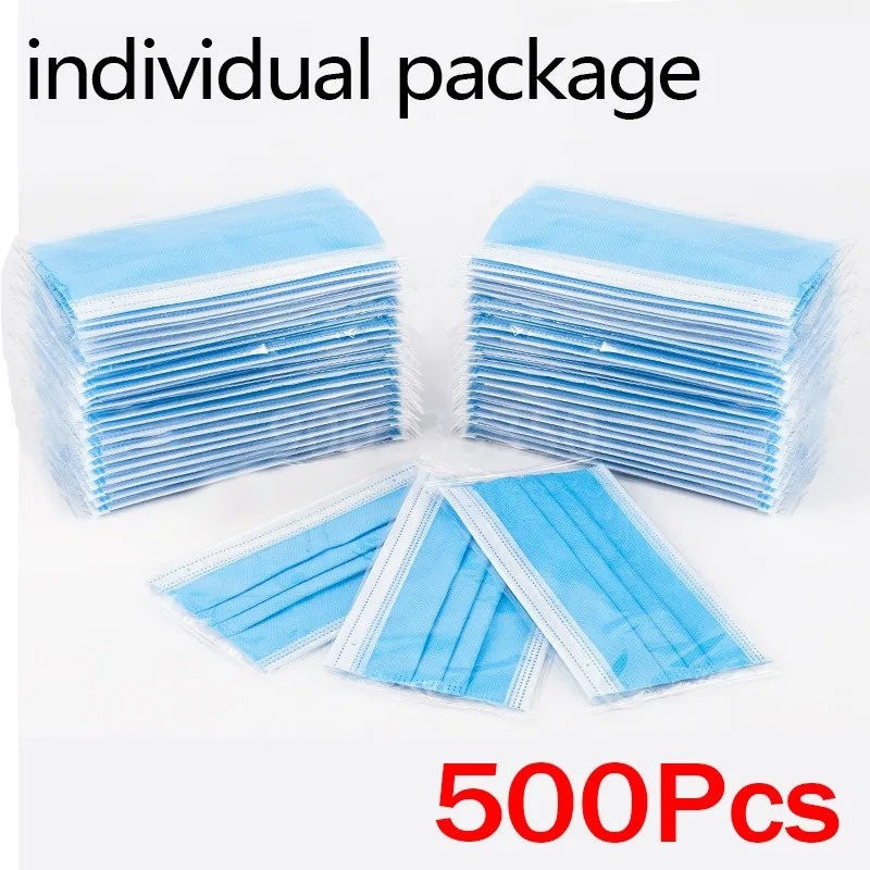 50-500 peças de máscaras desca - Disposable Mask Blue avaliação e preço