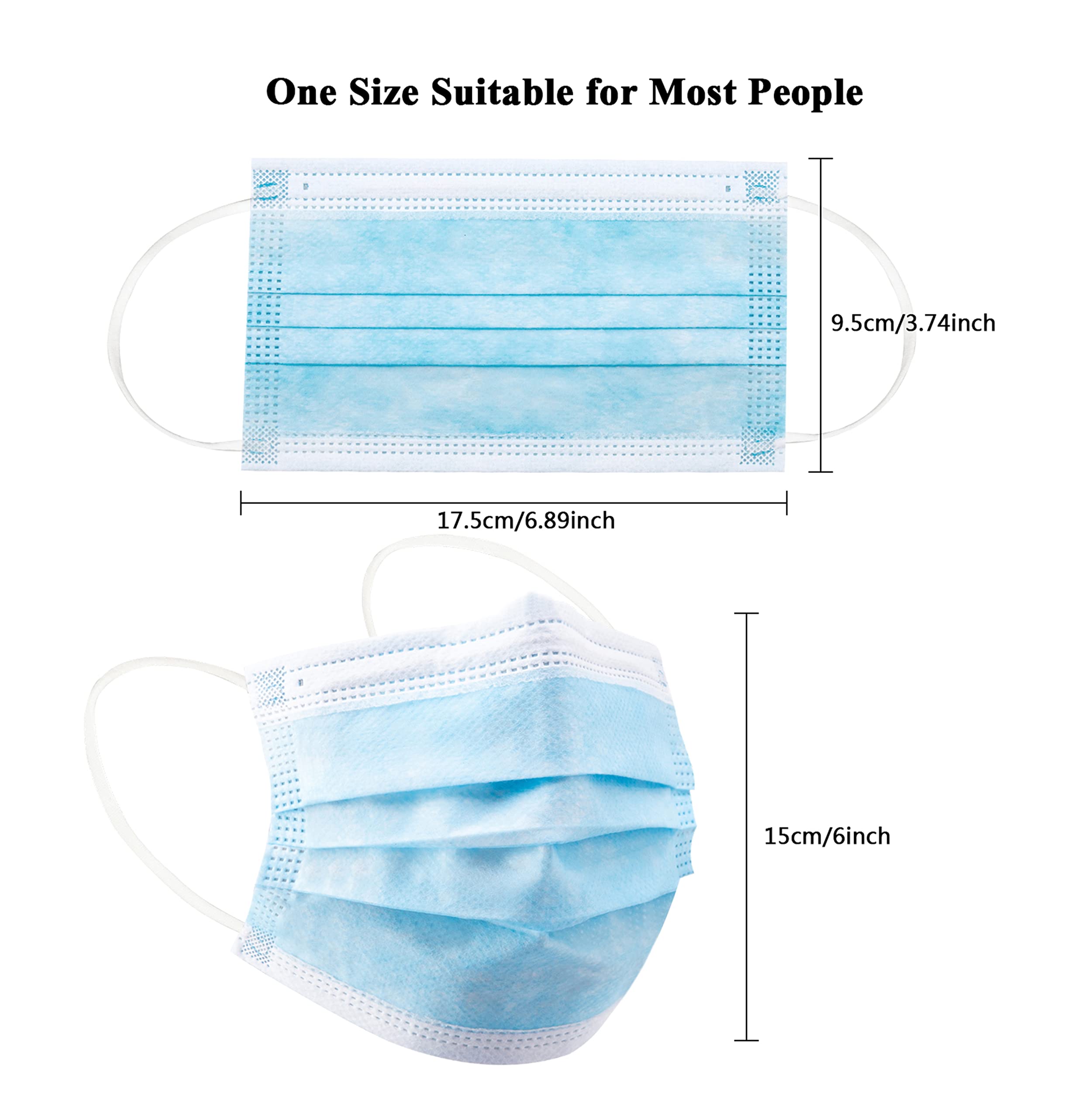 50/100 PCS Caixa Máscaras faci - Disposable Mask Blue avaliação e preço